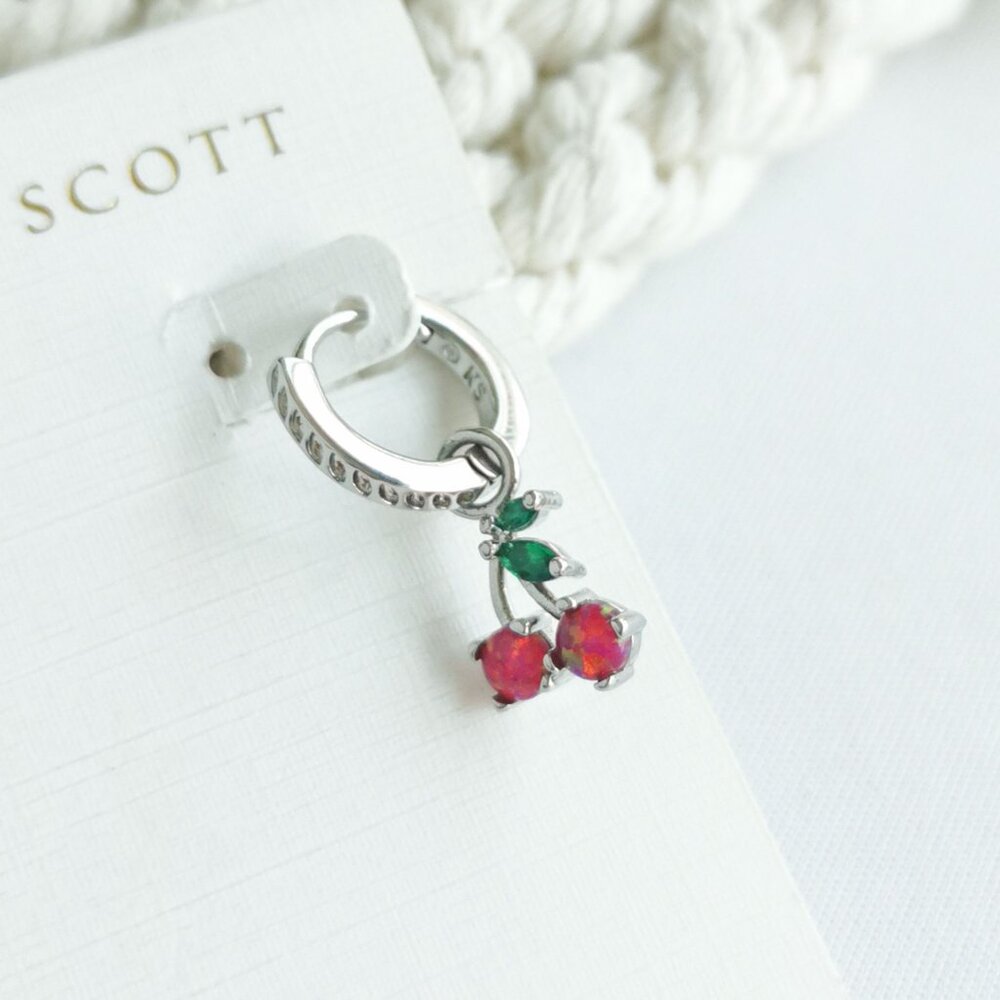 Kendra Scott Cherry Silver Berry Kyocera Opal Earring - Picture 2 of 4